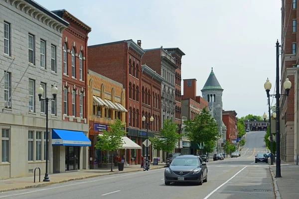 Historické Budovy Water Street Centru Augusta Maine Usa — Stock fotografie