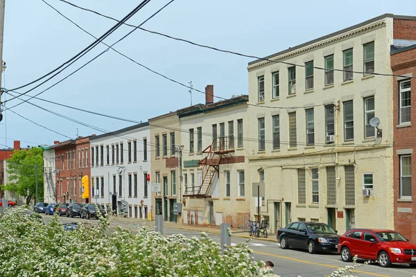 Historische Gebäude Der Commercial Street Der Innenstadt Von Augusta Maine — Stockfoto