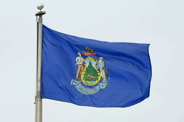Bandiera Del Maine Nel Centro Augusta Maine Usa — Foto Stock