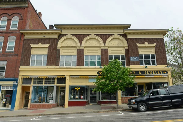 Historic Buildings Water Street Downtown Augusta Maine Usa — Stock Photo, Image