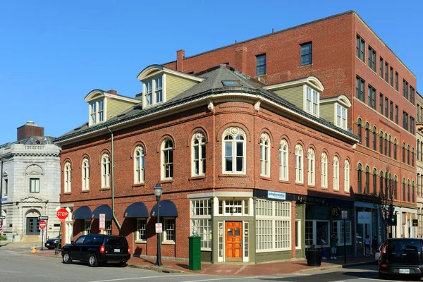 Portland Old Port Charles Quincy Clap Block Στυλ Italianate Στη — Φωτογραφία Αρχείου