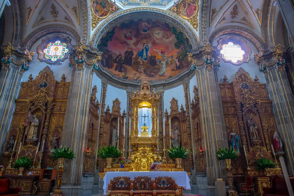 Iglesia San Juan Bautista Vista Interna Nel Centro Storico Coyoacan — Foto Stock