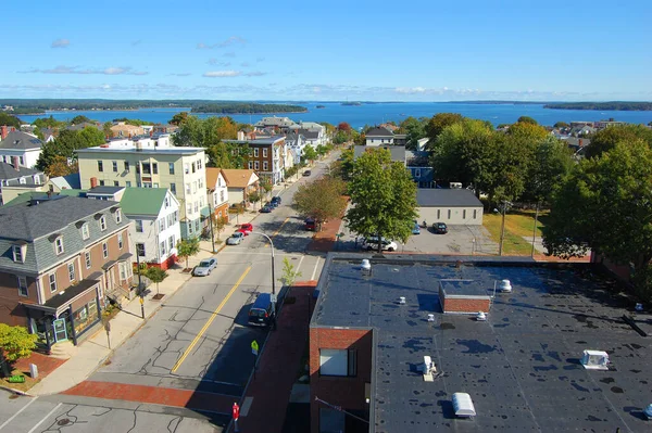 Portland City Skyline Portland Maine Abd Deki Munjoy Hill Deki — Stok fotoğraf