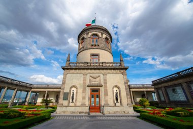 Chapultepec Castle was built in 1864 with Neoclassical style on Chapultepec Hill in Mexico City CDMX, Mexico. The castle was the residence of Emperor Maximilian I during the Second Mexican Empire.  clipart