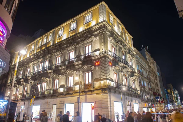 Edificios Históricos Avenida Francisco Madero Calle Simón Bolívar Por Noche — Foto de Stock