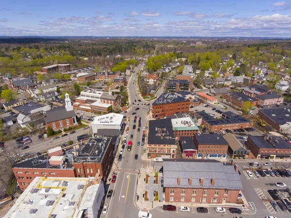 Andover Andover Massachusetts Abd Deki Tarihi Merkezinin Hava Görüntüsü — Stok fotoğraf