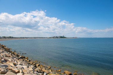 Winthrop 'taki tarihi su kulesi Winthrop kasabası, Massachusetts MA, ABD. 