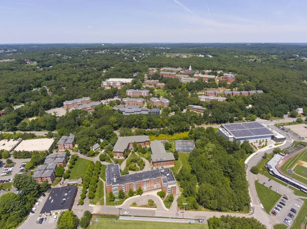 Vista Aérea Del Campus Principal Universidad Bentley Centro Waltham Massachusetts — Foto de Stock