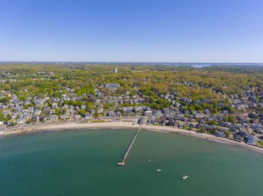 Swampscott sahili hava manzarası, Swampscott kasabası, Massachusetts MA, ABD. 