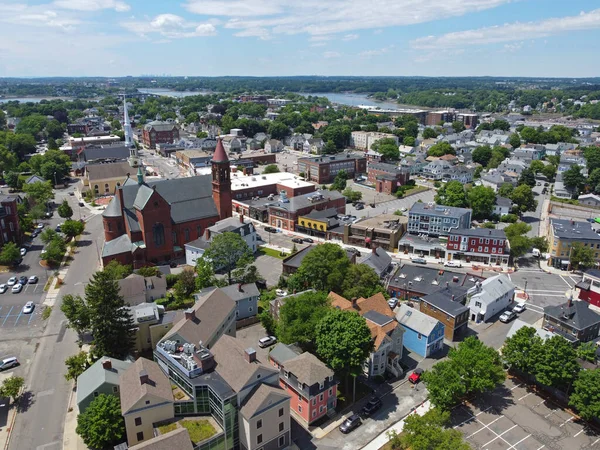 Beverly Massachusetts Abd Nin Tarihi Şehir Merkezinde Cabot Caddesi Ndeki — Stok fotoğraf