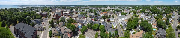 Panorama Lotu Ptaka Zabytkowe Budynki Przy Cabot Street Zabytkowym Centrum — Zdjęcie stockowe