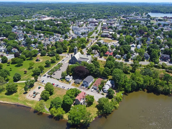 Wakefield Tarihi Şehir Merkezinin Wakefield Massachusetts Abd Deki Ana Caddedeki — Stok fotoğraf