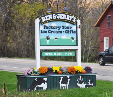 Ben ve Jerry 'nin Dondurma Fabrikası Waterbury, Vermont VT, ABD.