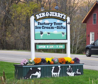 Ben and Jerry's Ice Cream Factory in town of Waterbury, Vermont VT, USA. clipart