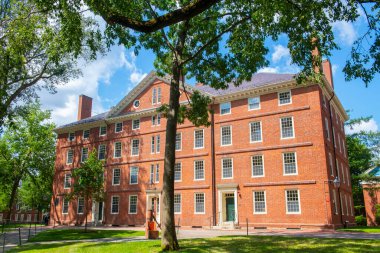 Hollis Hall in Old Harvard Yard in Harvard University in city of Cambridge, Massachusetts MA, USA.  clipart