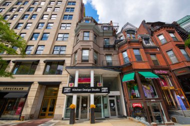 135 Newbury Caddesi 'ndeki Mutfak Tasarım Stüdyosu. Back Bay, Boston, Massachusetts MA, ABD. 