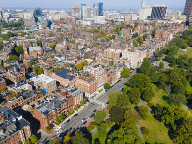 Boston Beacon Hill 'in tarihi hava manzarası, Boston, Massachusetts MA, ABD.
