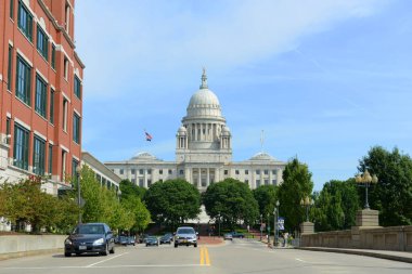 Rhode Island Eyalet Binası, Providence, Rhode Island RI, ABD. Rhode Island Devlet Binası 1904 'te Gürcü tarzıyla inşa edildi..