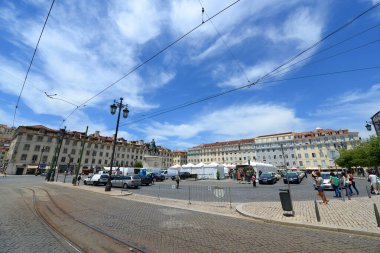 Portekiz 'in Lizbon şehrinde, Figueira Meydanı' ndaki Kral I. Joao (I. John) heykeli..