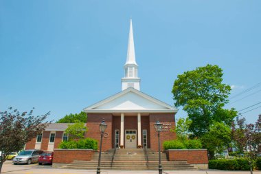 Washington Caddesi 'ndeki Birinci Parish Universalist Kilisesi, Stoughton, Massachusetts MA, ABD.