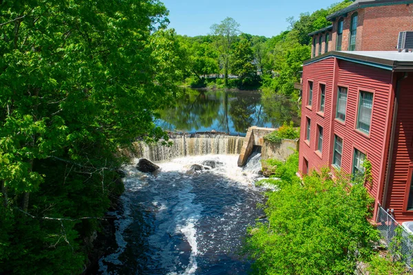 Sandford Mill Charles River Medway Történelmi Városközpontjában Nyáron Medway Boston — Stock Fotó