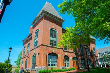 Ana caddedeki belediye binası Boston Metro West bölgesinde Medfield şehir merkezinde, Massachusetts MA, ABD.