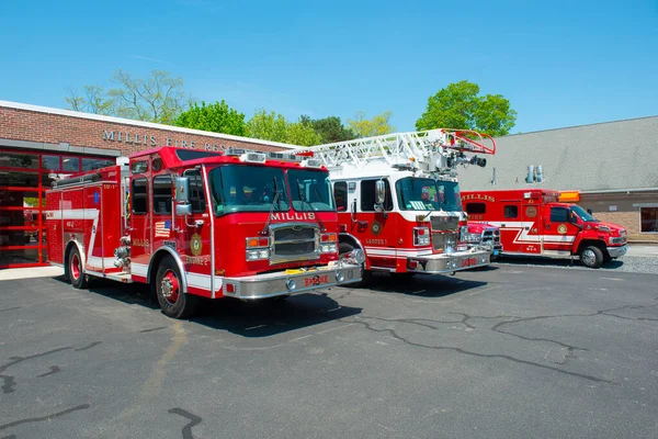 Camiones Bomberos Departamento Bomberos Millis Massachusetts — Foto de Stock