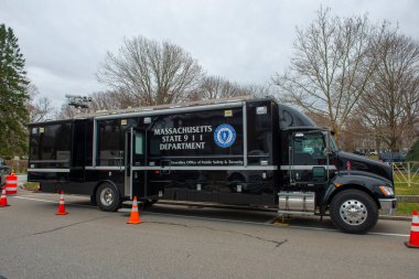 Massachusetts State Police Executive Office of Public Safety and Security Vehicle in Hopkinton near Boston Marathon Start Line, Hopkinton, Massachusetts MA, USA.