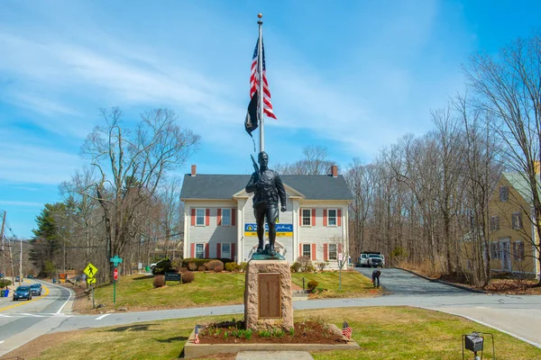 World War One memorial statue in town center in Hopkinton, Massachusetts MA, USA.