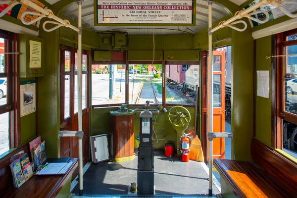 New Orleans Streetcar 966 National Streetcar Museum Dutton Street Downtown — Stock Photo, Image