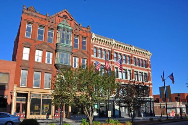 Lowell tarihi binası Lowell şehir merkezindeki Central Street, Massachusetts MA, ABD.