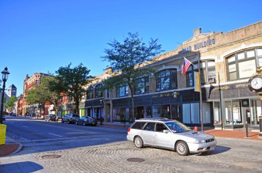 Lowell tarihi binası Lowell şehir merkezindeki Central Street, Massachusetts MA, ABD.