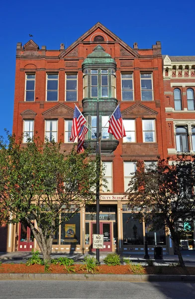 Lowell Historic Building Central Street Downtown Lowell Massachusetts Usa — стокове фото