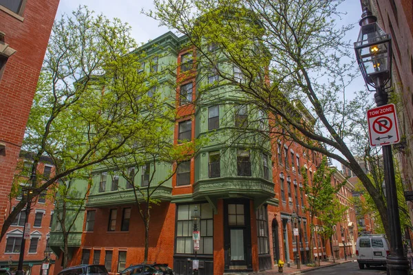 Historic Buildings Myrtle Street Garden Street Beacon Hill Boston Massachusetts — Stock Photo, Image