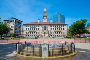 Worcester City Hall at 455 Main Street in downtown Worcester, Massachusetts MA, USA. Worcester is the second largest city in MA.  clipart