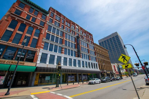 Historic Chase Building Front Street Commercial Street Downtown Worcester Μασαχουσέτη — Φωτογραφία Αρχείου