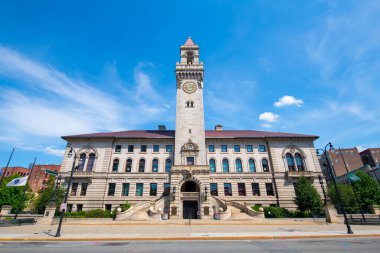 Worcester City Hall at 455 Main Street in downtown Worcester, Massachusetts MA, USA. Worcester is the second largest city in MA.  clipart