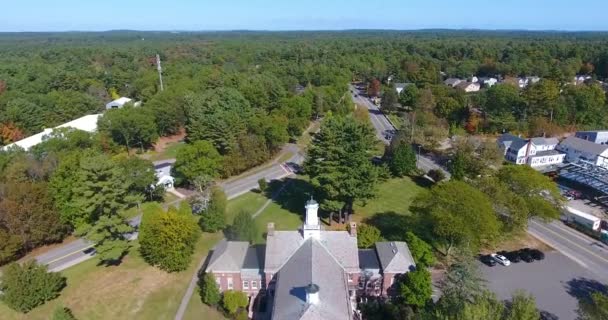 Dover Town Hall Town Common Aerial View Town Center Dover — Stock Video