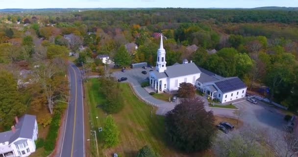 Unitarian Universalist Area Church Vista Aérea Sobre Washington Street Centro — Vídeo de Stock