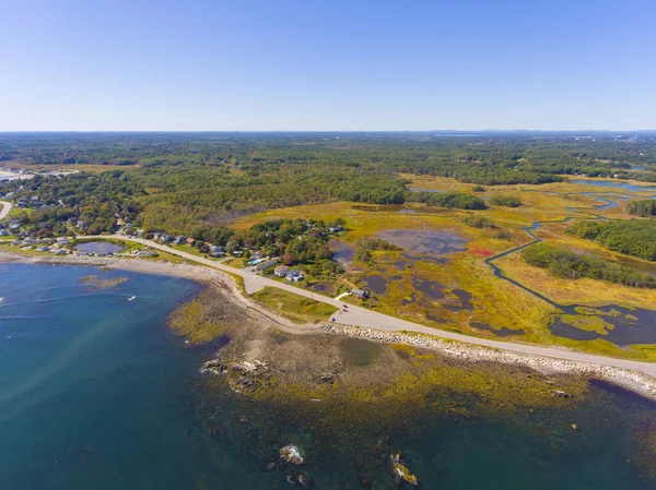 Odiorne Point Vista Aerea Della Costa Estate Odiorne Point State — Foto Stock