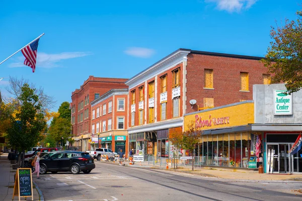 Historic Commercial Buildings Main Street Historic City Center Laconia New — Stock Photo, Image