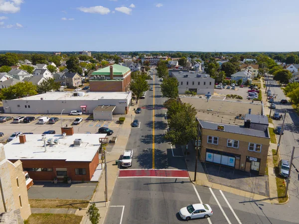 Historic Residence Buildings Commercial Buildings Taunton Avenue Aerial View City — Stock Photo, Image