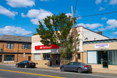 184 Taunton Bulvarı 'ndaki tarihi Santander Bankası, Doğu Providence, Rhode Island RI, ABD. 