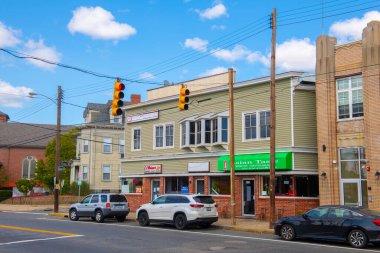 Doğu Providence merkezindeki 126 Taunton Bulvarı 'ndaki tarihi binalar, Rhode Island RI, ABD. 