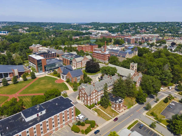 Luchtfoto Van Worcester Polytechnic Institute Wpi Belangrijkste Campus Rond Quad — Stockfoto