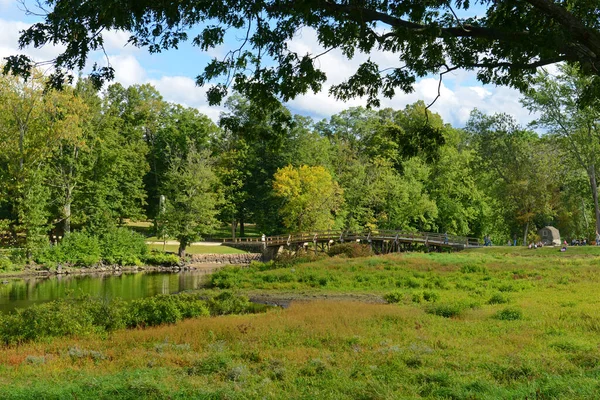 Battlefield Old North Bridge Minute Man National Historical Park Concord — Fotografia de Stock