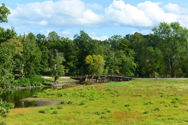 Battlefield Old North Bridge Minute Man National Historical Park Concord — Foto Stock