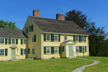Minute Man Ulusal Tarih Parkı, Concord, Massachusetts MA, ABD 'deki Tarihi John Buttrick Evi.