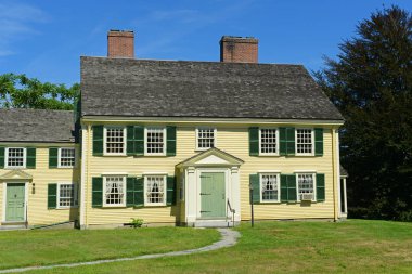 Minute Man Ulusal Tarih Parkı, Concord, Massachusetts MA, ABD 'deki Tarihi John Buttrick Evi.