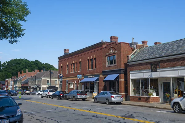 Historic Buildings Main Street Historic Center Concord Massachusetts Usa — Stock Photo, Image